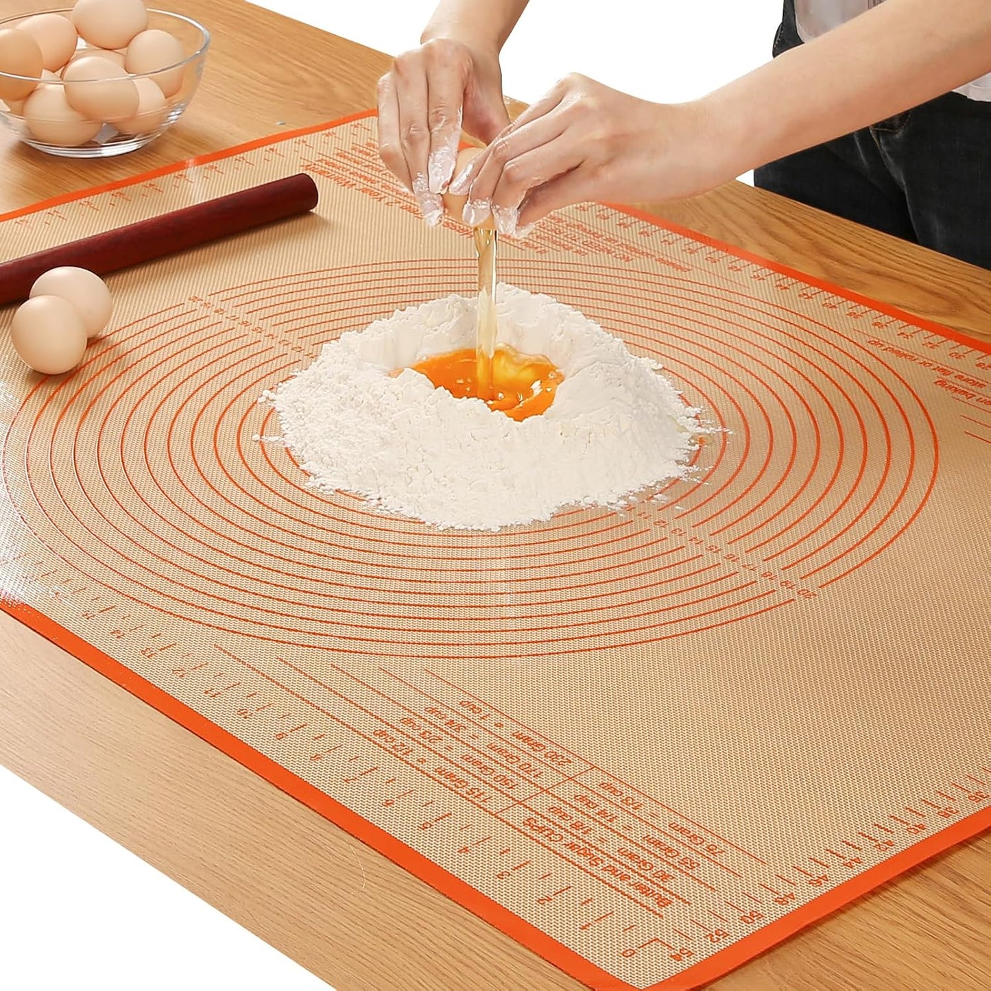 Silicone Pastry Mat 36x24 Inch Nonstick Baking Mat -Perfect for Dough, Pastry, Dough Rolling, Kneading Board, Pie Crust, Fondant, Pasta/Pizza, Kitchen Counter Mat