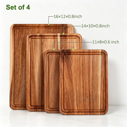 AZRHOM Large Acacia Wood Cutting Board 18x12 In Chopping Board