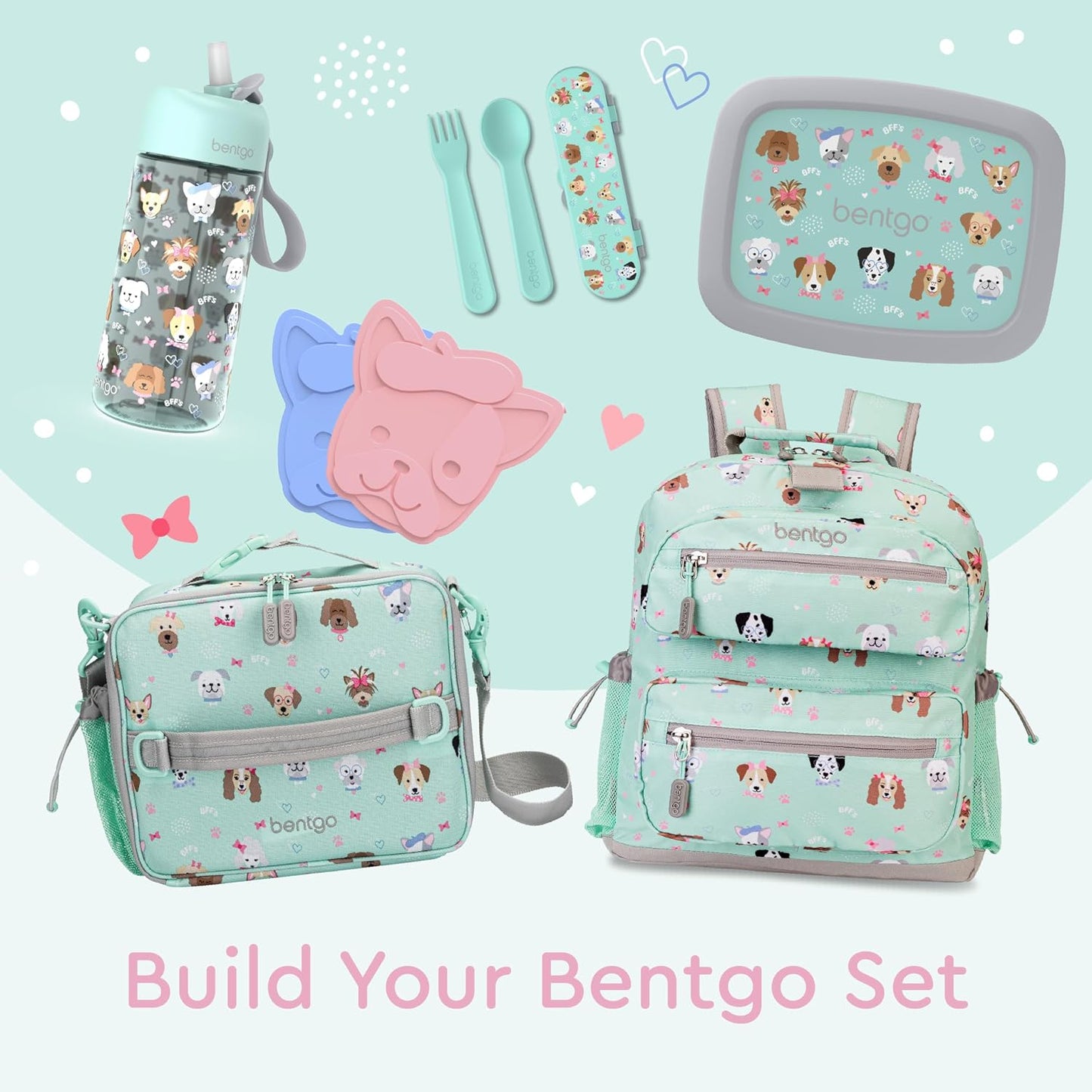 Bentgo Kids Utensil Set - Reusable Plastic Fork, Spoon & Storage Case - BPA-Free Materials, Easy-Grip Handles, Dishwasher Safe - Ideal for School Lunch, Travel, & Outdoors (Shark)