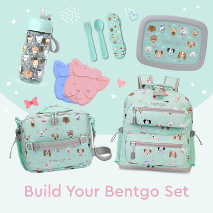 Bentgo Kids Utensil Set - Reusable Plastic Fork, Spoon & Storage Case - BPA-Free Materials, Easy-Grip Handles, Dishwasher Safe - Ideal for School Lunch, Travel, & Outdoors (Shark)
