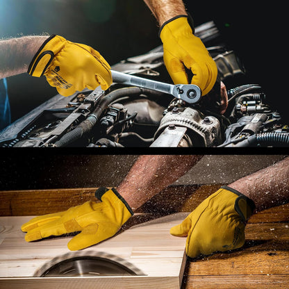 Schwer Pro Max ANSI A9 Cut Resistant Leather Work Gloves, PM3401, L