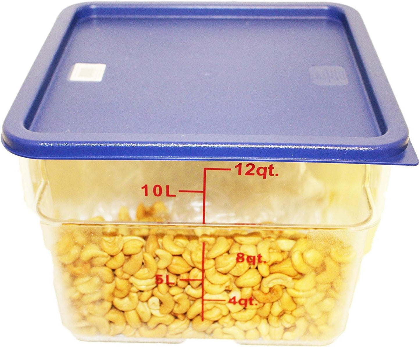 Tiger Chef 18 Quart Commercial Grade Clear Food Storage Square Polycarbonate Containers With Blue Lids 4 Pack