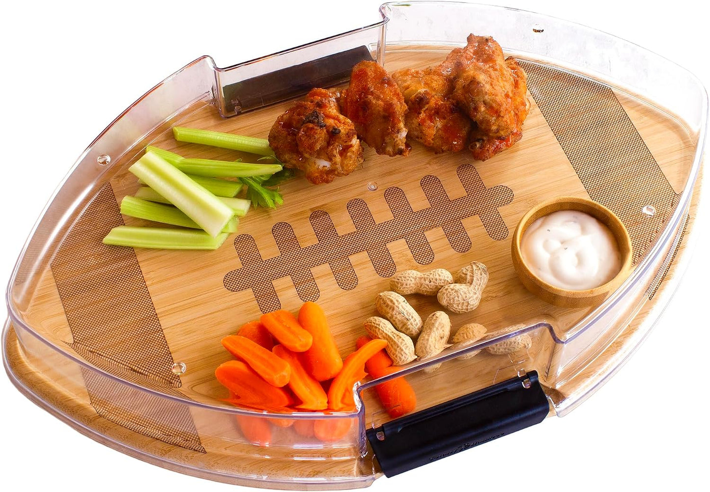Totally Bamboo Flip, Serve & Store Charcuterie Board with Lid, Reversible Bamboo Cutting Board and Portable Cheese Tray with Compartments, Locking Travel Cover, 15.5 x 11.5 Inches