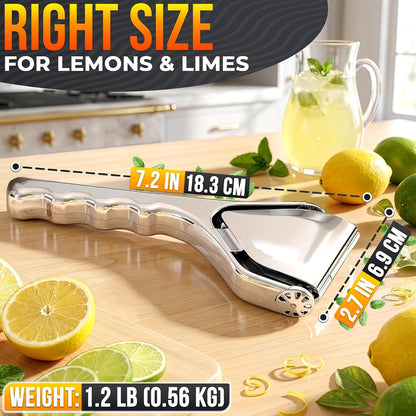 Fold-Flat Heavy Duty Handheld Lemon Squeezer Stainless Steel