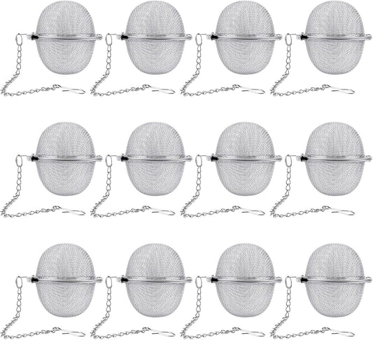 12 Pack Stainless Steel Tea Balls for Loose Tea, Mesh Ball Infuser