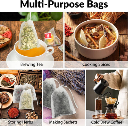 300 Pcs Disposable Empty Tea Bags for Loose Leaf Tea