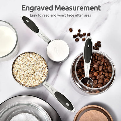 U-Taste 12 Piece Measuring Cups and Spoons Set in 18/8 Stainless Steel : 7 Measuring Cups & 5 Measuring Spoons