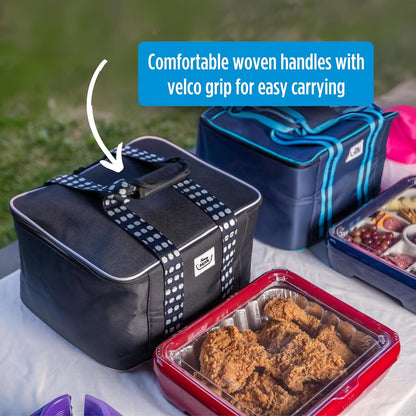 Fancy Panz Insulated Casserole Carrier Bag - Pink Thermal Food Transport Bag for Hot & Cold Dishes - Holds 2 Portable Insulated Bag for Potlucks, Parties, Tailgates & Entertaining