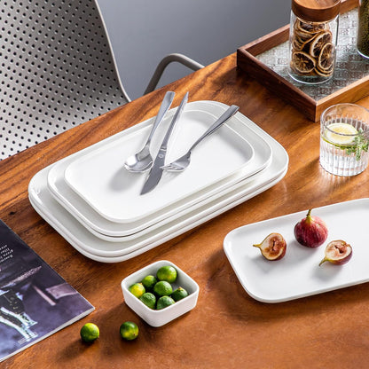 vancasso Stern Serving Platters Set of 3, 15/13/ 11 Inches Rectangular Serving Plates, Blue Serving Trays for Entertaining, Party