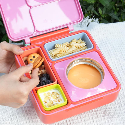 Dip Containers for OmieBox UP bento Box, 4 Pack Leakproof Salad Dressing Container To Go, Condiment Containers with Lids - Food Safe Silicone - 4.5 & 9 ounces