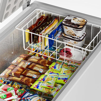 16Lx12W inch Wider Freezer Storage Organizer Baskets Container, Deep Metal Wire Chest Upright Refrigerator Divider Bins with Built-in Handles for Cabinet, Pantry, Closet, Kitchen(3)