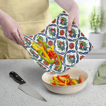 Cut N' Funnel Eat Fresh Designer Flexible Cutting Board Mat 15" x 11.5" Made in the USA Decorative Flexible Easy to Clean