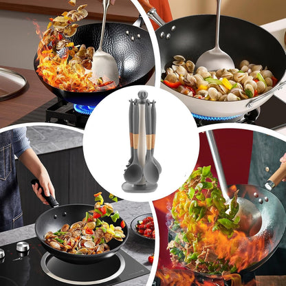 Cooking Utensils Set, With Holder, 1set, Silicone Kitchen Utensils Set, Silicone Spatulas, Food Grade Non Stick Coating Design, For Home Restaurant Camping