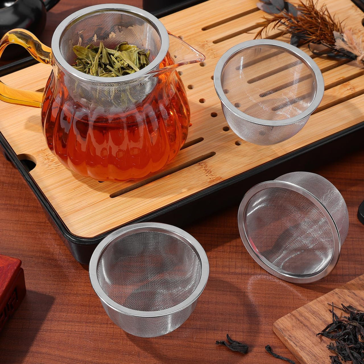 HOMSFOU 4 Pack Tea Infuser, Stainless Steel Tea Filter