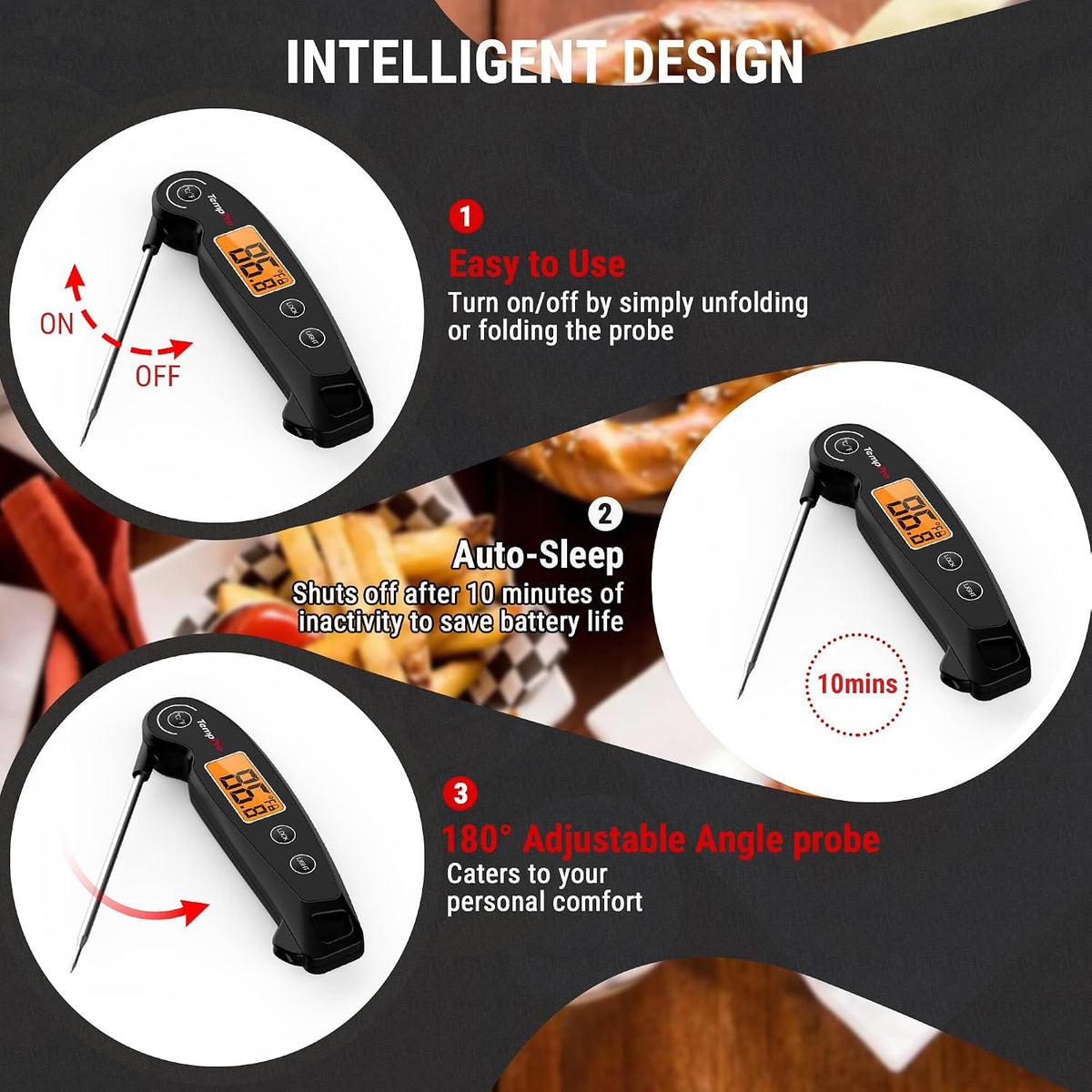 TempPro TempSwift 1 SEC Instant Read Meat Thermometer for Cooking