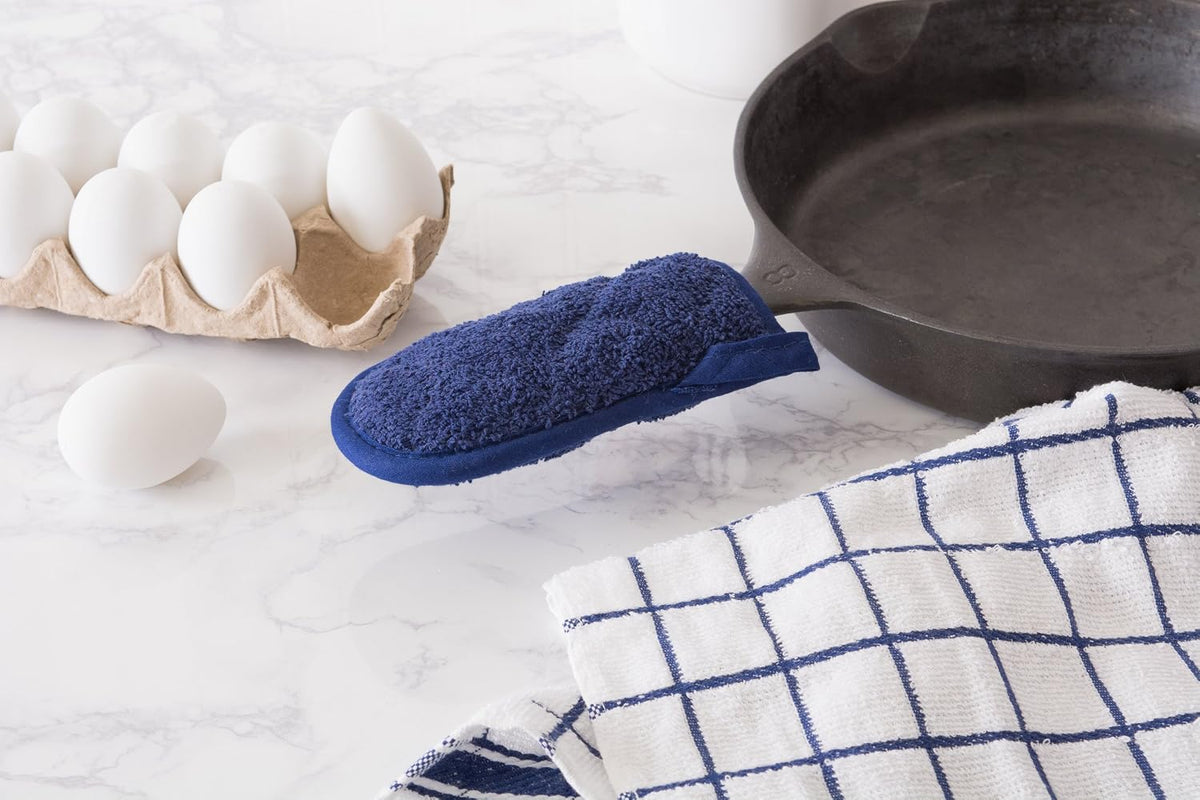 DII Basic Terry Collection Quilted 100% Cotton, Pan Handle, Nautical Blue