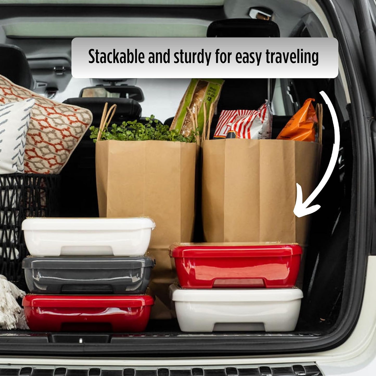 Fancy Panz Red Classic Aluminum Foil Pan Carrier with Secure Latch Lid - Reusable Casserole Carrier for Half Size Pans - Food Transport Holder for Potlucks, Parties, Tailgates & Entertaining