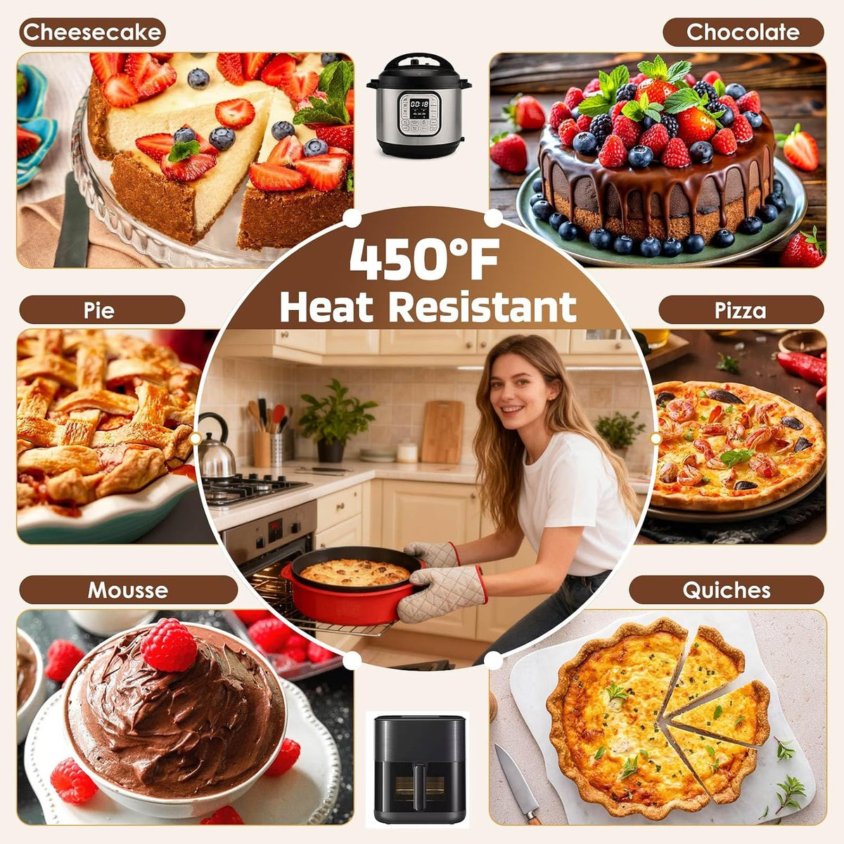9 Inch Nonstick Springform Pan Cheesecake Pan with Removable Bottom