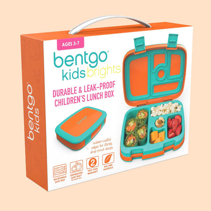 Bentgo Kids Bento-Style 5-Compartment Leak-Proof Lunch Box - Ideal Portion Sizes for Ages 3 to 7 - Durable, Drop-Proof, Dishwasher Safe, PFAS & BPA-Free & Made with Food-Safe Materials (Purple)