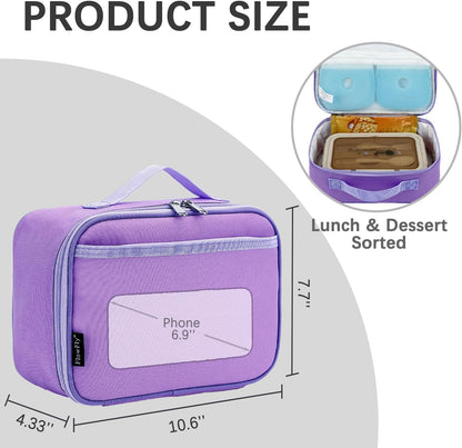 FlowFly Kids Lunch box Insulated Soft Bag Mini Cooler Back to School Thermal Meal Tote Kit for Girls, Boys, Astronaut - Colors B