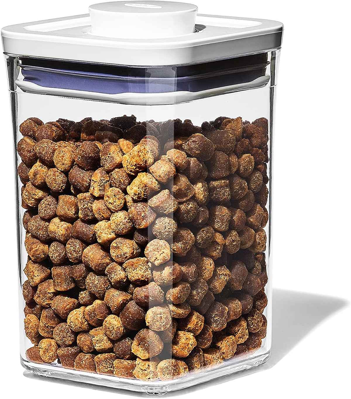 OXO Good Grips Pet POP Container – 6.0 Qt/5.7 L with Half Scoop, Ideal for up to 6.5lbs of Dog Food or 4.5lbs of Cat Food, Airtight Dog and Cat Food Storage Container, BPA Free, Clear