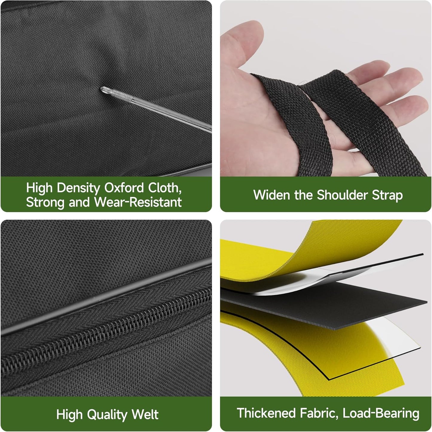 WILLBBQ Grill Storage Bag, BBQ Tool Storage Bag, Foldable Grill Bag for Car Trip Outdoor Camping and Hiking BBQ (Black)