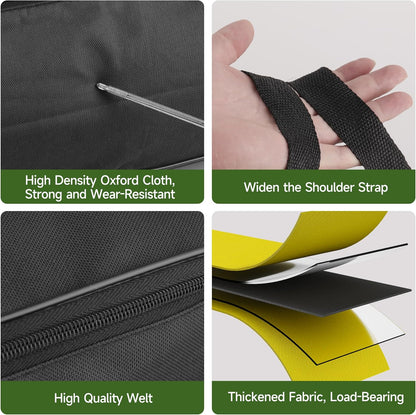 WILLBBQ Grill Storage Bag, BBQ Tool Storage Bag, Foldable Grill Bag for Car Trip Outdoor Camping and Hiking BBQ (Black)