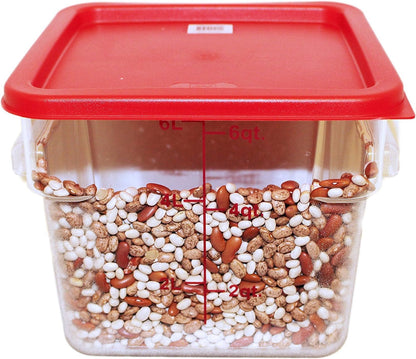 Tiger Chef 18 Quart Commercial Grade Clear Food Storage Square Polycarbonate Containers With Blue Lids 4 Pack