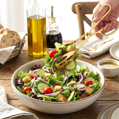 4 Pcs Silver Serving Tongs, 10 Inch Stainless Steel Salad Tongs Non-Slip Buffet Tong for Steak, Salad, Fruit, Snack, Barbecue