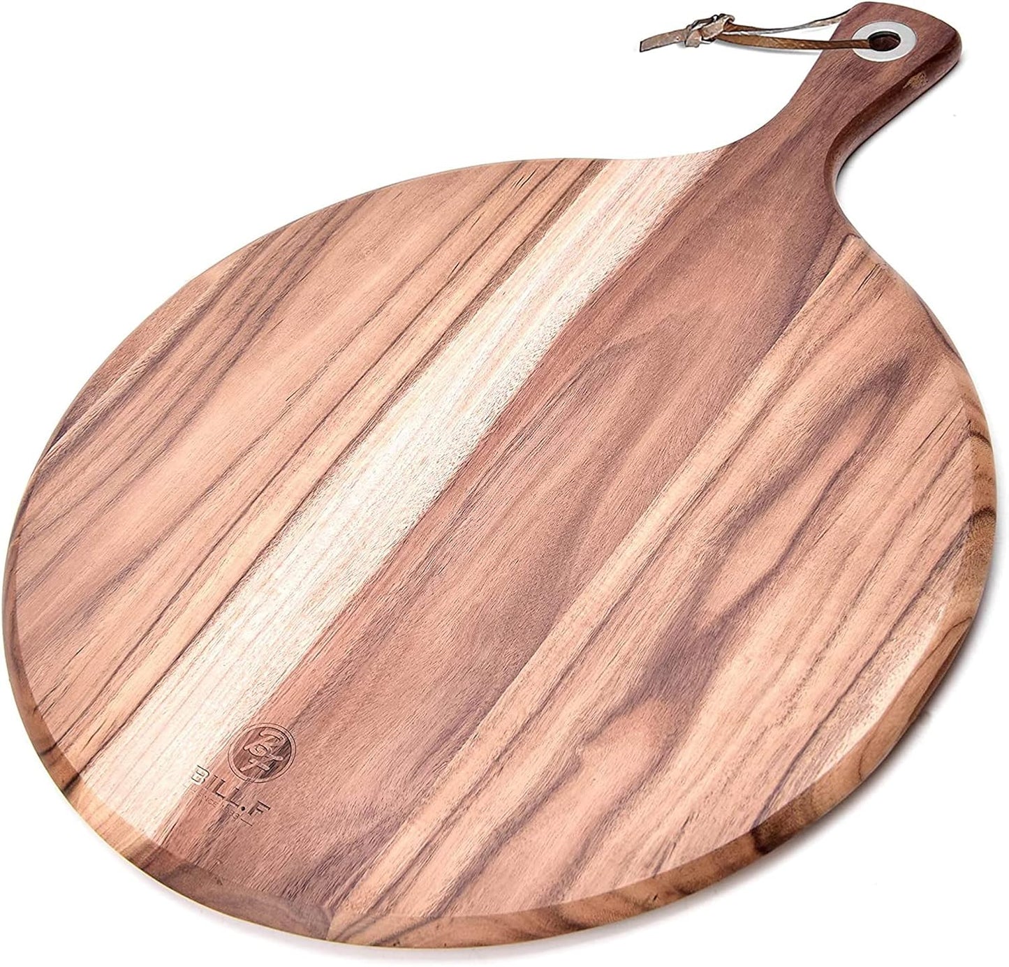 BILL.F Acacia Pizza Peel, Set of 3 Acacia Wood Cutting Board 8" 10" 12" Inch Cutting Board, Cheese Paddle Board, Bread and Crackers Platter for Serving and Minor Food Prepare with Handle and Organizer