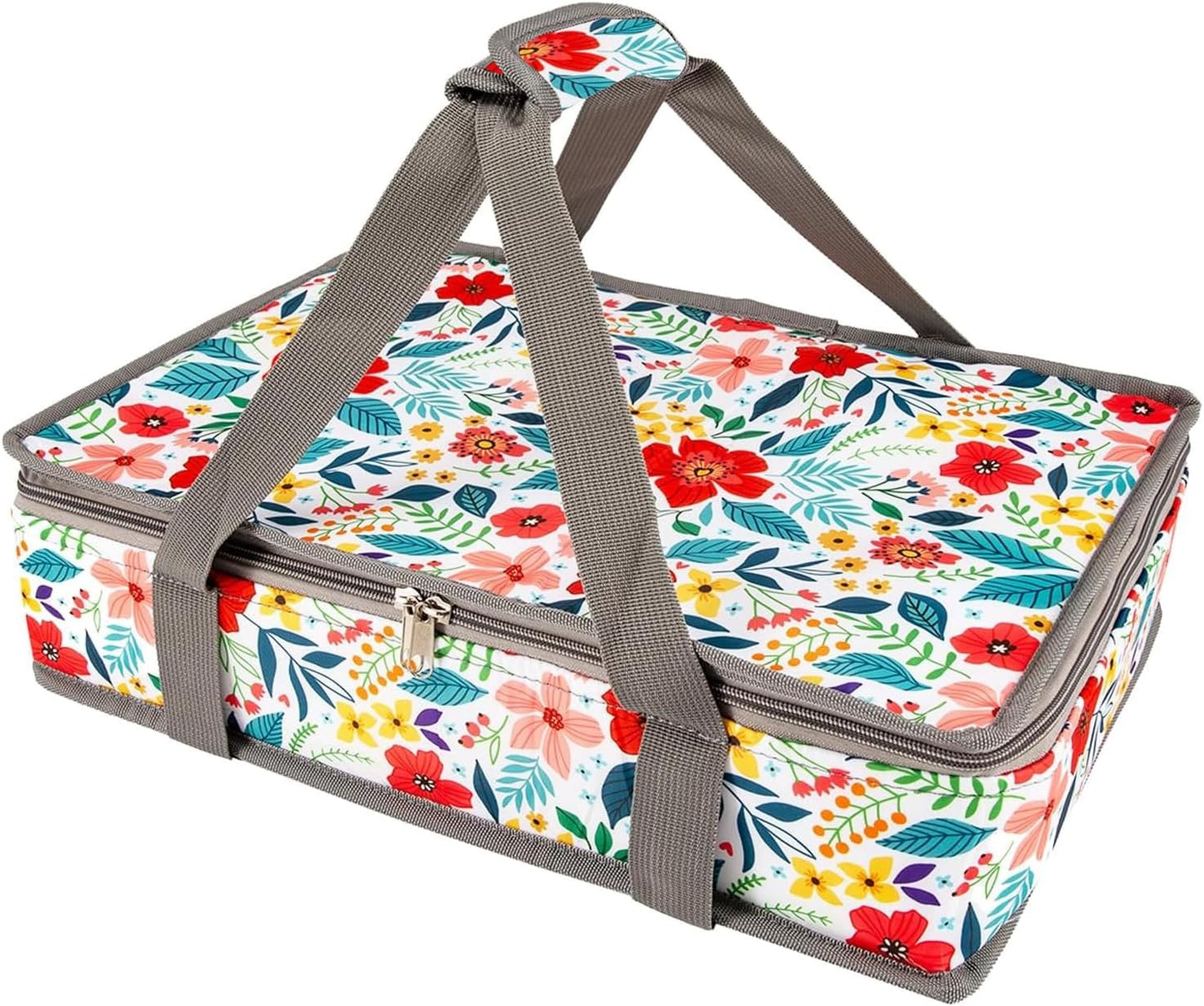 Insulated Casserole Carrier Fits Pioneer Woman Kitchen Stuff & 9x13 Baking Dish, Large Lasagna Lugger Tote, Leakproof Thermal Food Warmer Bag for Potluck, Picnic, Travel, Hot/Cold Food & Mom Gifts