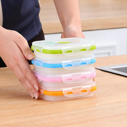 ECOBERI Collapsible Silicone Food Storage Containers, BPA Free, Microwave, Freezer and Dishwasher Safe, Lunch, Meal Prep, Travel, Space-Saving