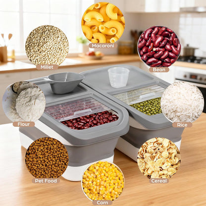 LemonRoad 4 Pack Rice Storage Container 22 Lbs with Airtight Lids, Measuring Cup and Spoon for Dry Food Cereal Grain Cat Bird and Dog Food
