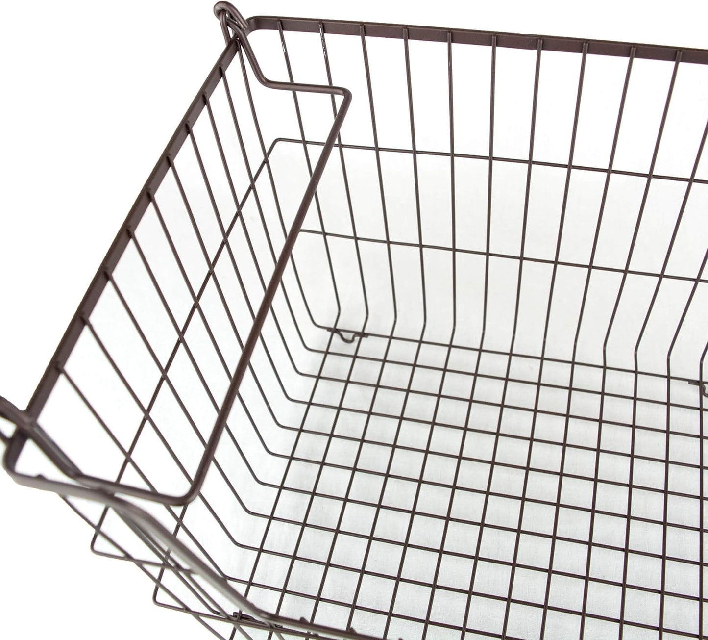 DII Metal Wire Mesh Stackable Utility Storage Bin, Small Round, 12x12x10", Bronze