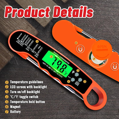 Meat Thermometer Digital, Instant Read Digital Meat Thermometer