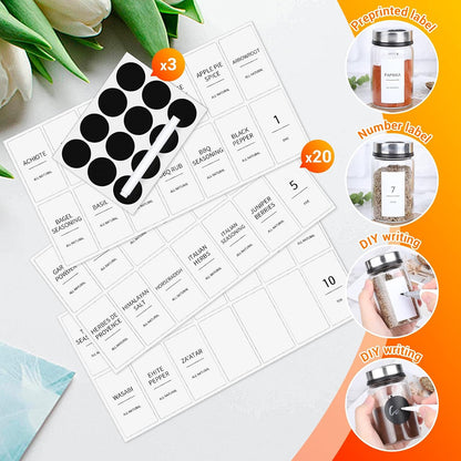 Segarty Food Label Stickers, 300 Pcs Blank Expiration Date Stickers to Write On, with 1 Black Pen, Waterproof Removable Freezer Labels for Glass Spice Jars, Canister, Food Container