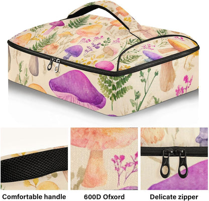 Casserole Carriers for Hot or Cold Food Reusable Casserole Dish Carrier Insulated Thermal Large Capacity Durable Perfect for Party Camping Family Gatherings Yellow Fish - Colors A