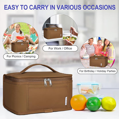 NOL Mini Insulated Lunch Bag for Women Men Kids | Small Leakproof Reusable Lunch Tote | Fits 6 Cans 330ml | Thermal Cooler for Work School Picnic Camping, Navy blue