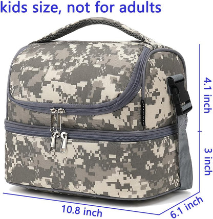 FlowFly Kids Double Decker Cooler Insulated Lunch Bag Large Tote for Boys, Girls, Men, Women, With Adjustable Strap, Unicorn