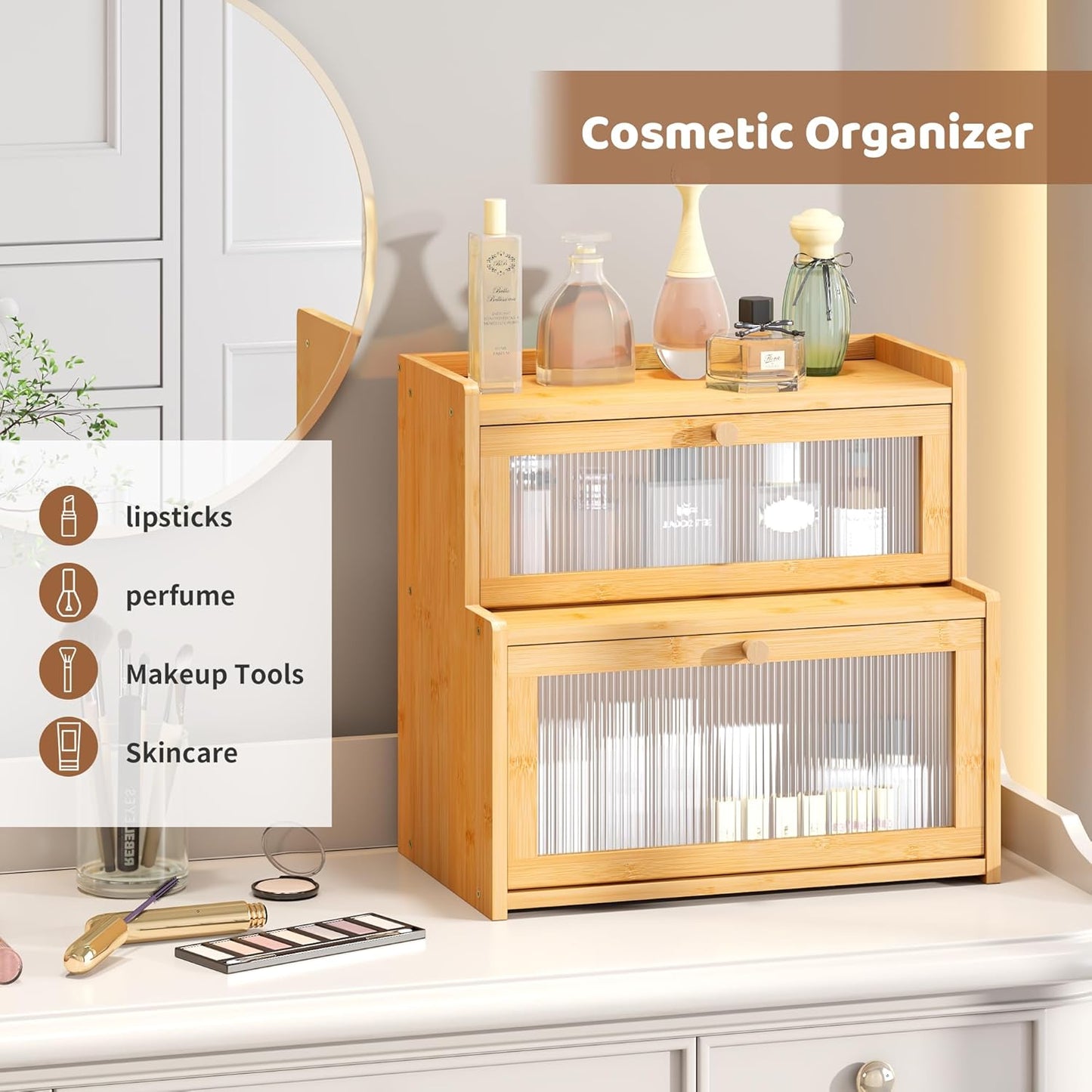 FILWH Bread Box for Kitchen Countertop Double Layer Large Corner Bread Box Capacity Bread Storage Bin Farmhouse Breadbox Container Organizer Cabinet Cupboard Black