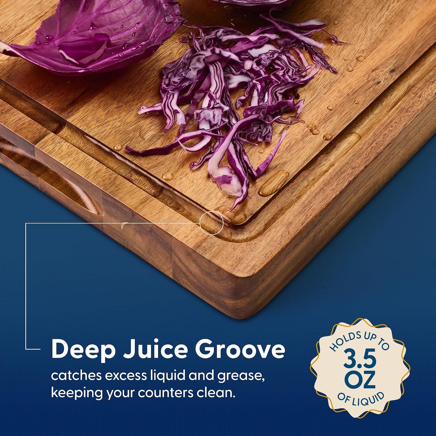Sonder Los Angeles Doheny Wood Cutting Board Set | Acacia Edge Grain Cutting Board for Kitchen with Juice Groove | Perfect for Compact Daily Use | Gift Box Included | 14x10x1 in & 12x8x1 in