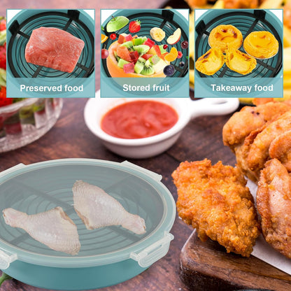 Breading Shaker Bowl, Silicone Bowl Shaker with Lid Collapsible Mixing Bowls Fish Batter Shaker Chicken Wing Flour Coater Breader Shaker Bowl Better Bowl for Fried Fish, Fried Chicken, Onion Rings