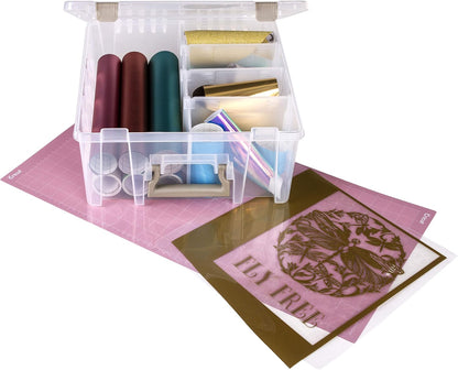 ArtBin 6990SO Super Satchel Double Deep Compartment Box - Art Storage with 8 Removable Compartments, Smart Closure for Craft Supplies (Gold - Pack of 1)