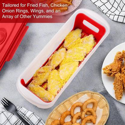 Batter Bowl with Lid, 2-Pack Fish Batter Shaker, Better Breader Shaker Bowl with Breading Shaker Tray, Batter Bowl with Lids Shaker for Frying Chicken Wings Fish Onion Rings Veggies (Blue)