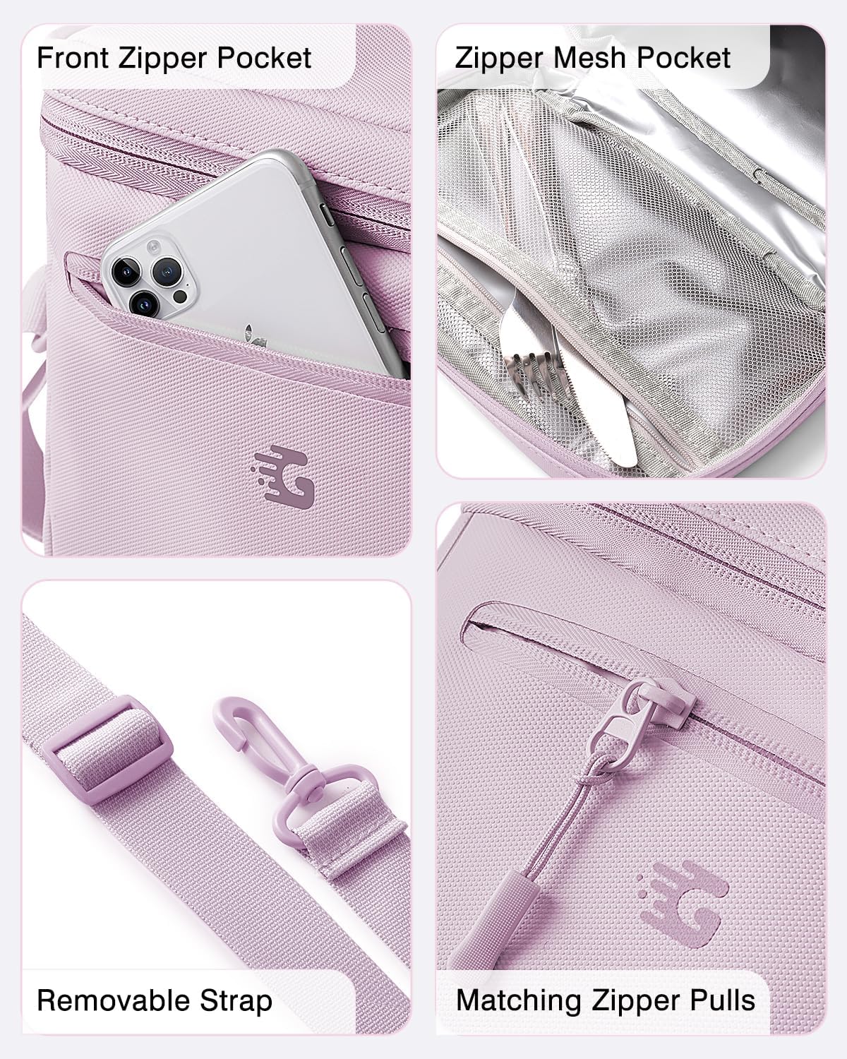 GLORIEROO Insulated Lunch Box Bag Women Girls - Waterproof Leakproof Lightweight Reusable Cooler for School Work Picnic - Back to School