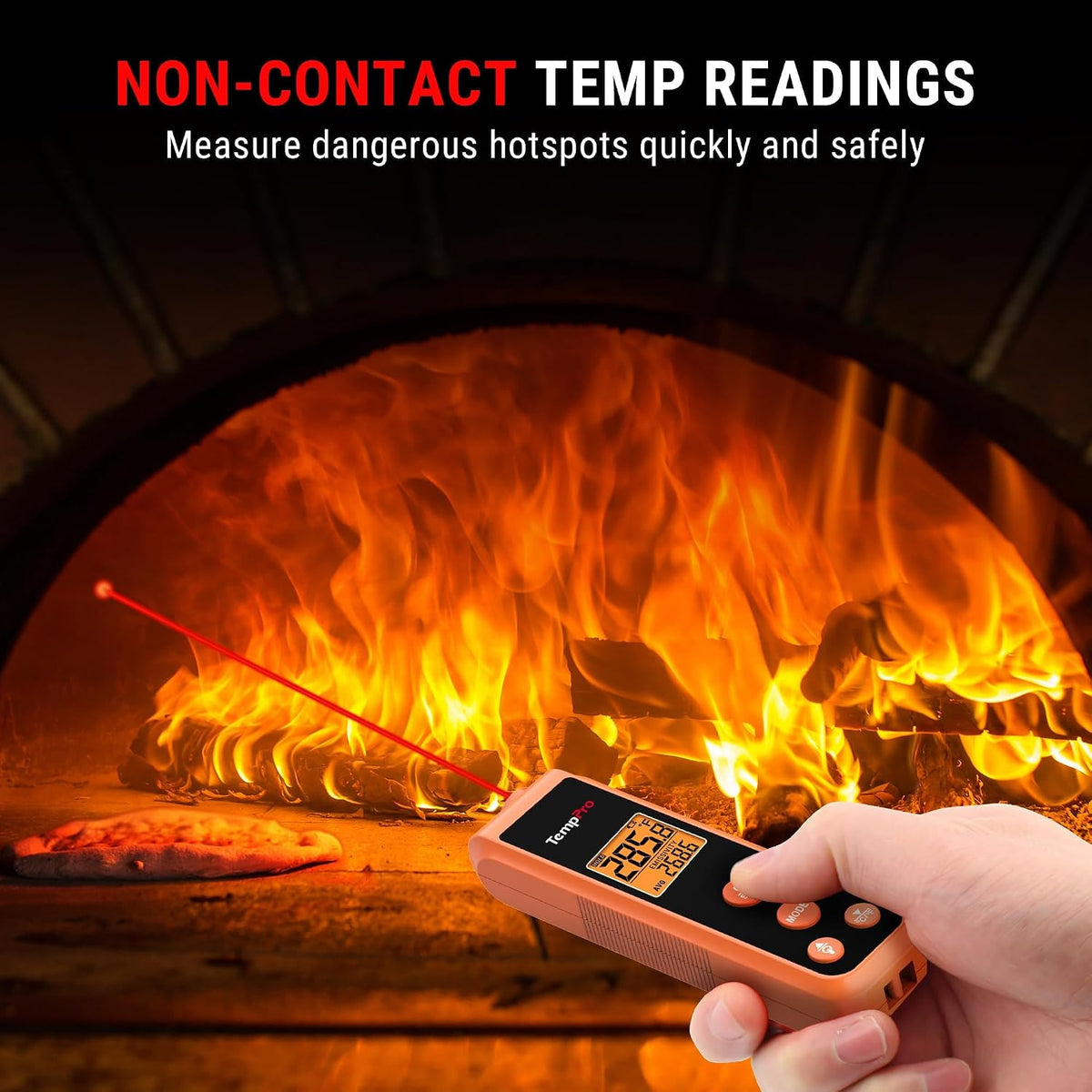 TempPro TempScan 2-in-1 Infrared Thermometer Gun with Meat Probe