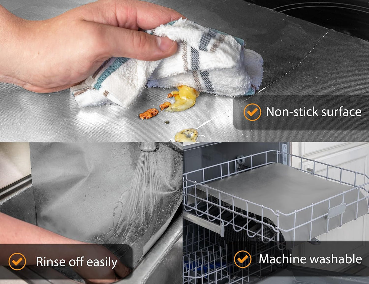 Silicone Oven Guards for Racks (3 Pack) and Oven Liners for Bottom of Oven (2 Pack), Bundle