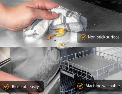Silicone Oven Guards for Racks (3 Pack) and Oven Liners for Bottom of Oven (2 Pack), Bundle