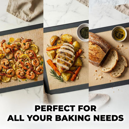 Zulay Kitchen Silicone Baking Mat – 16.5"×11.6" BPA-Free Reusable Baking Sheet, Heat Resistant 480°F – Non-Slip Border, Perfect for Cookies, Bread, Pastries & Oven Use - (Dark Gray)