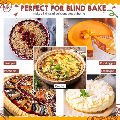 Patelai 1 Pcs Stainless Steel Pie Weight with 50 Pcs Disposable Parchment Paper for Baking Universal Fit for 7-10 Inch Pies Round Metal Chain Dishwasher Safe Durable for Blind Dough Kitchen Cooking